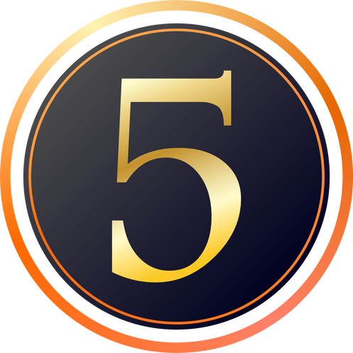 Luxurious number five icon