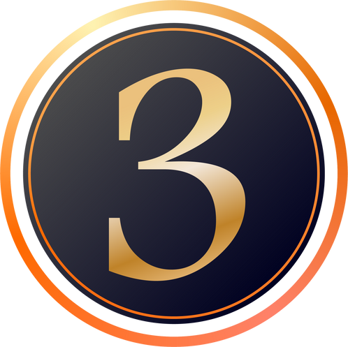 Luxurious number three icon